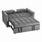 Homeroots 73" Gray Velvet Sleeper Sleeper Reclining Sofa With Toss Pillows 721466 - alternate 4