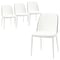 Leisuremod Tule Dining Side Chair with Leather Seat and White Powder-Coated Steel Frame, Black/White, 4PK TWCBL18W4 - alternate 1