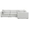 Homeroots 125" Gray Fabric Modular Sofa With Brown Legs 641869 - alternate 8