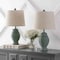 Jonathan Y Margie Wicker 20.5" Bohemian Rustic Iron LED Table Lamp, Green, 2PK JYL4041C-SET2 - alternate 7