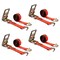Mytee Products 4PK 3inx30ft Ratchet Tie-Down Straps w/Wire Hook 15000lbs BS for Trailer Red, 4PK RS330WH-Rx4 - alternate 1