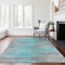 Homeroots 9' X 12' Teal Blue Charcoal And Gray Abstract Washable Indoor Outdoor Area Rug 587186 - alternate 8