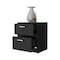 Homeroots 19" Black Wood Two Drawer Nightstand with Integrated Tech 518172 - alternate 4