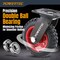 Powertec 8" Caster Wheels (1 Swivel & 1 Fixed), Heavy-Duty Industrial Plate Casters with Rubber Knobby Tread 17057 - alternate 6