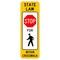Sign Solutions Usa STLawSTOP SymbolPed SymbolCross, 12 in W x Vertical Rectangle, Aluminum Sign DUS10HYE1236R1-6a - alternate 1