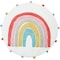 Homeroots 32" White Pink And Yellow Cotton Rainbows Round Youthful Bath Rug 634886 - alternate 5
