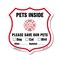 Signmission Pets Inside Shield Sign Alert Please Sav, 12 Inch X 12 Inch, Plastic Sign SHI-P-12-429 - alternate 1