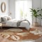 Homeroots 8' Terra Cotta And Beige Round Floral Washable Indoor Outdoor Area Rug 589586 - alternate 5