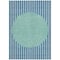 Homeroots 8' X 10' Teal Blue And Aqua Striped Washable Indoor Outdoor Area Rug 597202 - alternate 6
