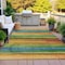 Homeroots 8' X 10' Green Teal Blue And Copper Striped Washable Indoor Outdoor Area Rug 631212 - alternate 7