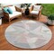 Homeroots 8' Blush Ivory And Gray Round Geometric Washable Indoor Outdoor Area Rug 616690 - alternate 1