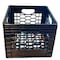 Cratemate CrateMate Heavy-Duty Black Milk Crate - Multi-Purpose, Stackable, and Durable Storage 24QT MC24QT-BL - alternate 1