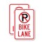 Signmission No Parking Bike Lane with ''P'' No Parking symbol, 18'' X 24'' 2 Signs, Heavy Gauge Aluminum, 2PK A-1824-2PACK-2756 - alternate 1