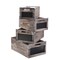 Homeroots Set of Four Black And Brown Solid Wood Crate, 4PK 487713 - alternate 7