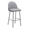 Homeroots Set of Two 30" Light Gray And Black Shearling And Steel Bar Height Bar Chairs 555693 - alternate 7