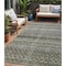 Homeroots 5' X 8' Pewter And Green Striped Washable Indoor Outdoor Area Rug 605700 - alternate 1