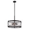 Vaxcel Harrison 4-Light Drum Pendant Light, Matte Black, Clear Seeded Glass, 20-In. Wide P0468 - alternate 1