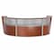 Linea Italia Curved Reception Desk 3 Units, Clear Panel, 143 inW x 71 inD, Cherry ZUC317 - alternate 1