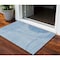 Homeroots 3' X 5' Denim Blue And Sky Blue Striped Washable Indoor Outdoor Area Rug 583064 - alternate 1
