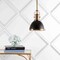 Jonathan Y Homer 10" 1-Light Modern Industrial Metal LED Dome Pendant, Black/Brass Gold JYL9535A - alternate 8