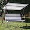 Sunjoy Outdoor Porch Swing, 2 Seat Patio Metal Porch Swing Seats with Adjustable Canopy, Removable Cushion A215012601 - alternate 1