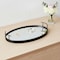 Homeroots Matte Black Metal With Two Handle Both Sides And Mirrored Glass Bottom Tray 376055 - alternate 4