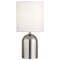 Homeroots 13" Silver Metal Cylinder Table Lamp With White Drum Shade 546118 - alternate 7