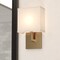 Vaxcel Glenview 1L Satin Brass Gold Wall Sconce, White Fabric Shade, ADA Vanity W0551 - alternate 6