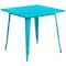 Flash Furniture Teal-Blue Metal Table, 31.5SQ ET-CT002-1-CB-GG - alternate 1