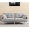 Homeroots 85" Light Gray Polyester Blend Convertible Futon Sleeper Sofa And Toss Pillows With Silver Legs 544954 - alternate 1