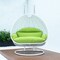 Leisuremod White Wicker Hanging 2 person Egg Swing Chair with Light Green Cushions ESCW-57LG - alternate 8
