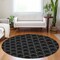 Homeroots 8' Black And White Round Geometric Washable Indoor Outdoor Area Rug 613544 - alternate 7