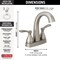 Delta Stryke Two-Handle Centerset Bathroom Faucet, 5.94 in, Lumicoat Stainless 25775-SS-PR-MPU-DST - alternate 3