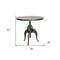Homeroots 36" Gray Metal Pedestal Base Adjustable Height Round Top Dining Table 488596 - alternate 4