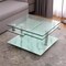 Homeroots 32" Clear and White Faux Marble Glass and Metal Coffee Table With Three Shelves 554305 - alternate 5