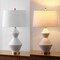 Jonathan Y Abbas 29" Geometric Ceramic/Metal LED Table Lamp, White/Gold Leaf JYL4013A - alternate 11