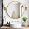 Homeroots 20" Gold Round Aluminum Framed Bathroom Vanity Mirror 565016 - alternate 6
