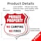 Signmission Private Property Shield Sign No Camping, 6 inch X 6 inch, Plastic Sign, 2PK SHI-P-2PACK-6-441 - alternate 5