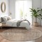 Homeroots 8' Brown And Beige Round Abstract Washable Indoor Outdoor Area Rug 615994 - alternate 8