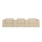 Homeroots 126" Beige Top Grain Leather Reclining Metal USB Sofa 720363 - alternate 7
