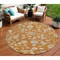 Homeroots 8' Copper Green And Gray Round Floral Washable Indoor Outdoor Area Rug 597844 - alternate 1