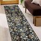 World Rug Gallery Symmetrical Floral Runner Rug 2 ft 3 in x 8 ft Black WR146BLACK2X8 - alternate 1