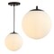Jonathan Y Bleecker 7.75" Metal/Glass Globe LED Pendant, White/Oil Rubbed Bronze JYL9528B - alternate 10
