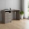 Homeroots 46" Light Gray and Brown Wood Computer Desk With Three Drawers 403811 - alternate 5