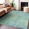 Homeroots 5' X 8' Teal Blue Abstract Washable Indoor Outdoor Area Rug 607891 - alternate 7