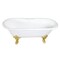 Kingston Brass 72" Cast Iron Oval Double Ended Clawfoot Tub, 7" Faucet Drillings, White/Brushed Brass VCT7DE7232NL7 - alternate 1