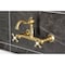 Kingston Brass Two-Handle Wall Mount Bridge Kitchen Faucet, Brushed Brass KS3257AX - alternate 5