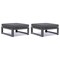 Leisuremod Chelsea Outdoor Patio Black Aluminum Ottomans With Cushions, Black, 2PK CSO30BL2 - alternate 1