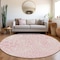 Homeroots 8' Pink And Ivory Round Geometric Washable Indoor Outdoor Area Rug 595105 - alternate 4