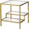 Homeroots 22" Brass And Clear Glass And Steel Square End Table With Two Shelves 544211 - alternate 5